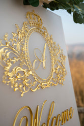 Frosted Acrylic Wedding Welcome Sign -RR